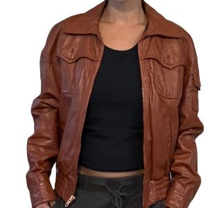 Wilson’s House of Suede & Leather Women Brown Jacket Size 38, SMALL
